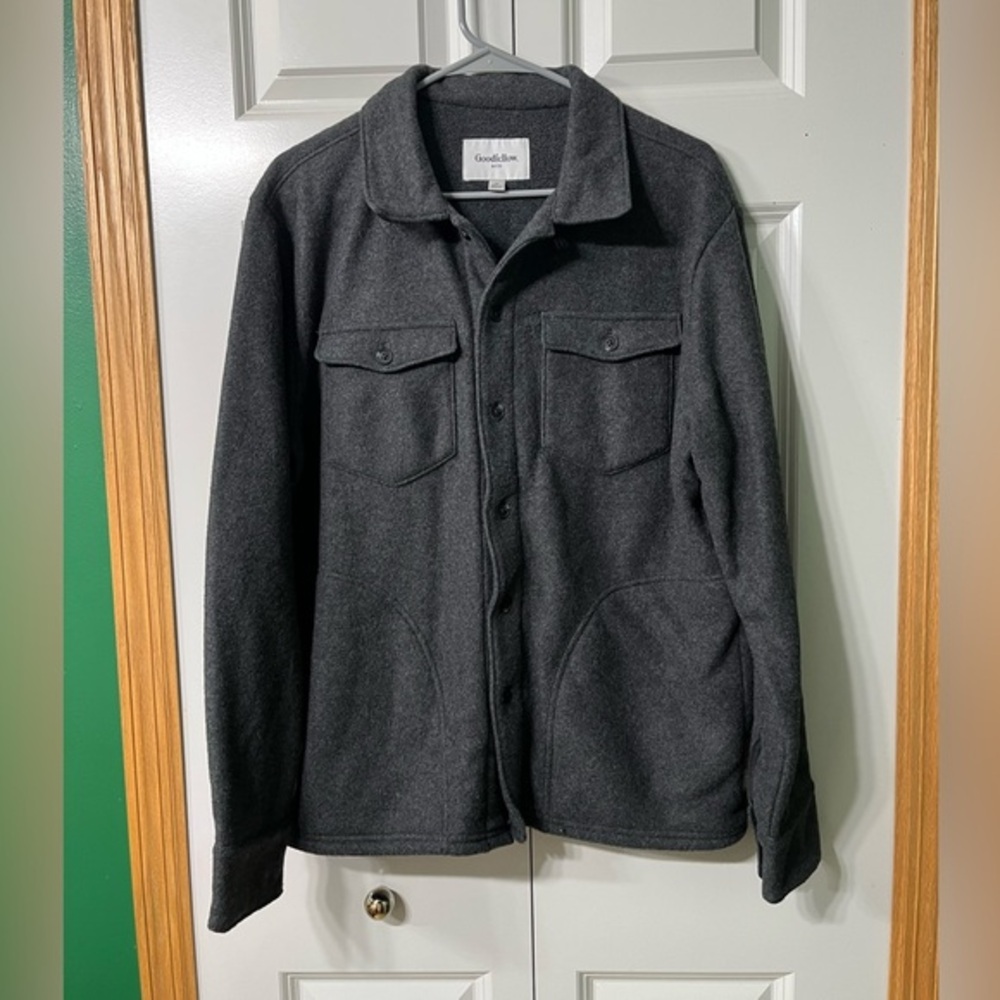 Goodfellow & Co Men's Gray Shirt Jacket Fleece in size M NWOT